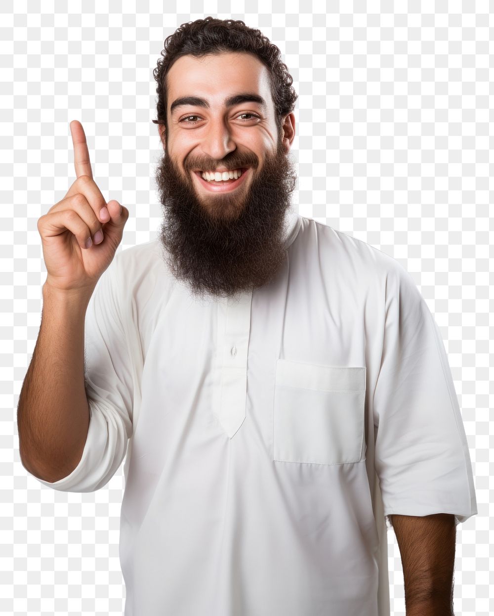 PNG Smiling finger beard adult. AI generated Image by rawpixel.