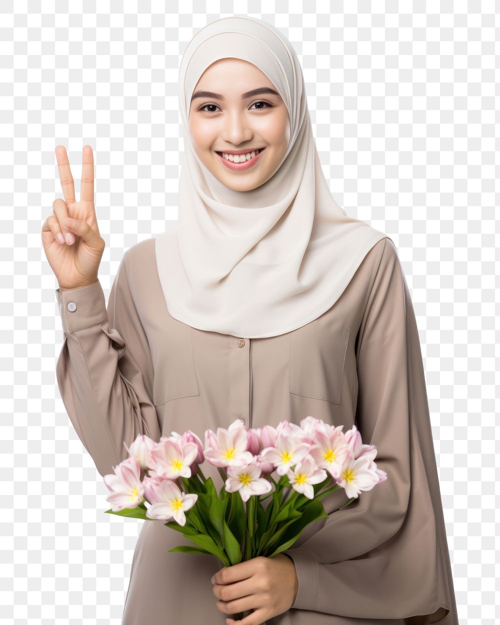 PNG Smiling flower smile adult. AI generated Image by rawpixel.