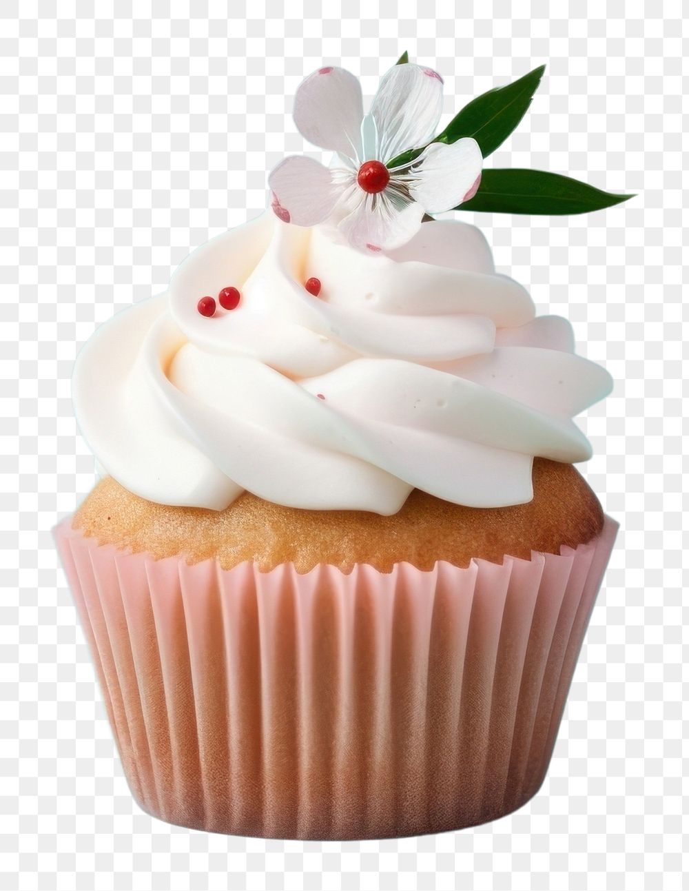 PNG Cupcake dessert flower cream. AI generated Image by rawpixel.