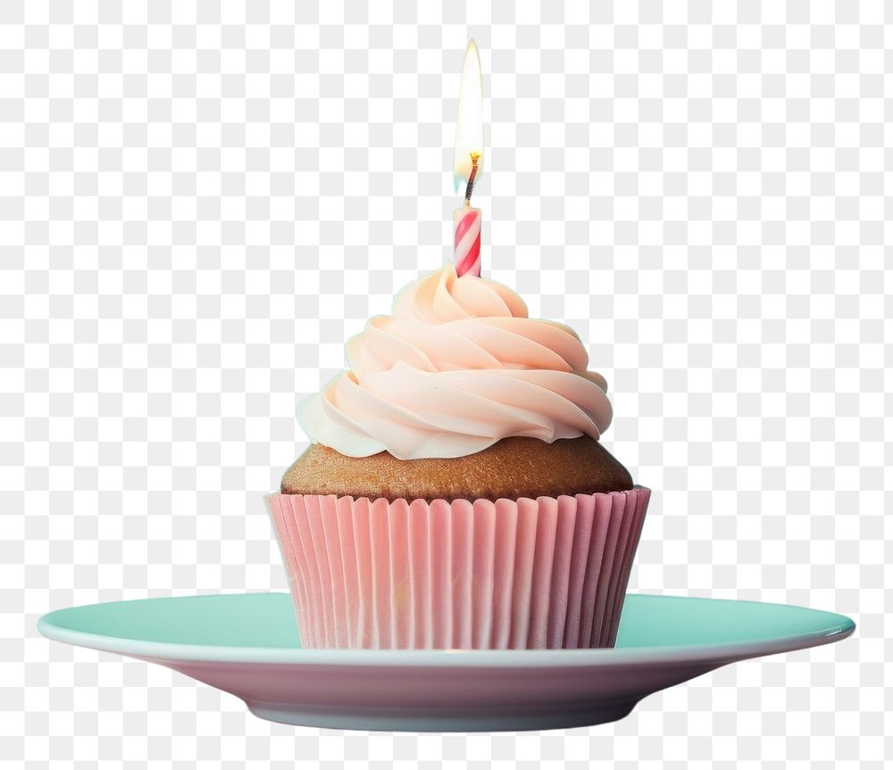 PNG Cupcake candle birthday dessert. AI generated Image by rawpixel.
