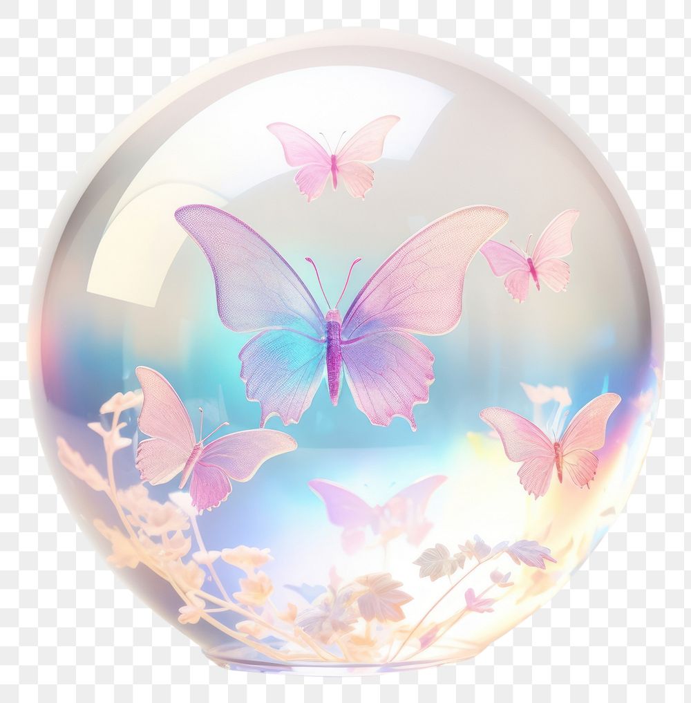 PNG Butterfly sphere flower photo transparent background