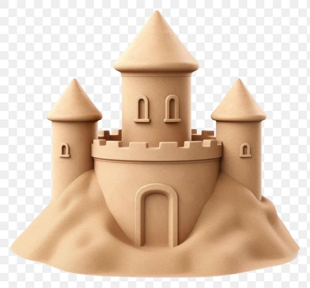 PNG Sand castle sand architecture white background. AI generated Image by rawpixel.