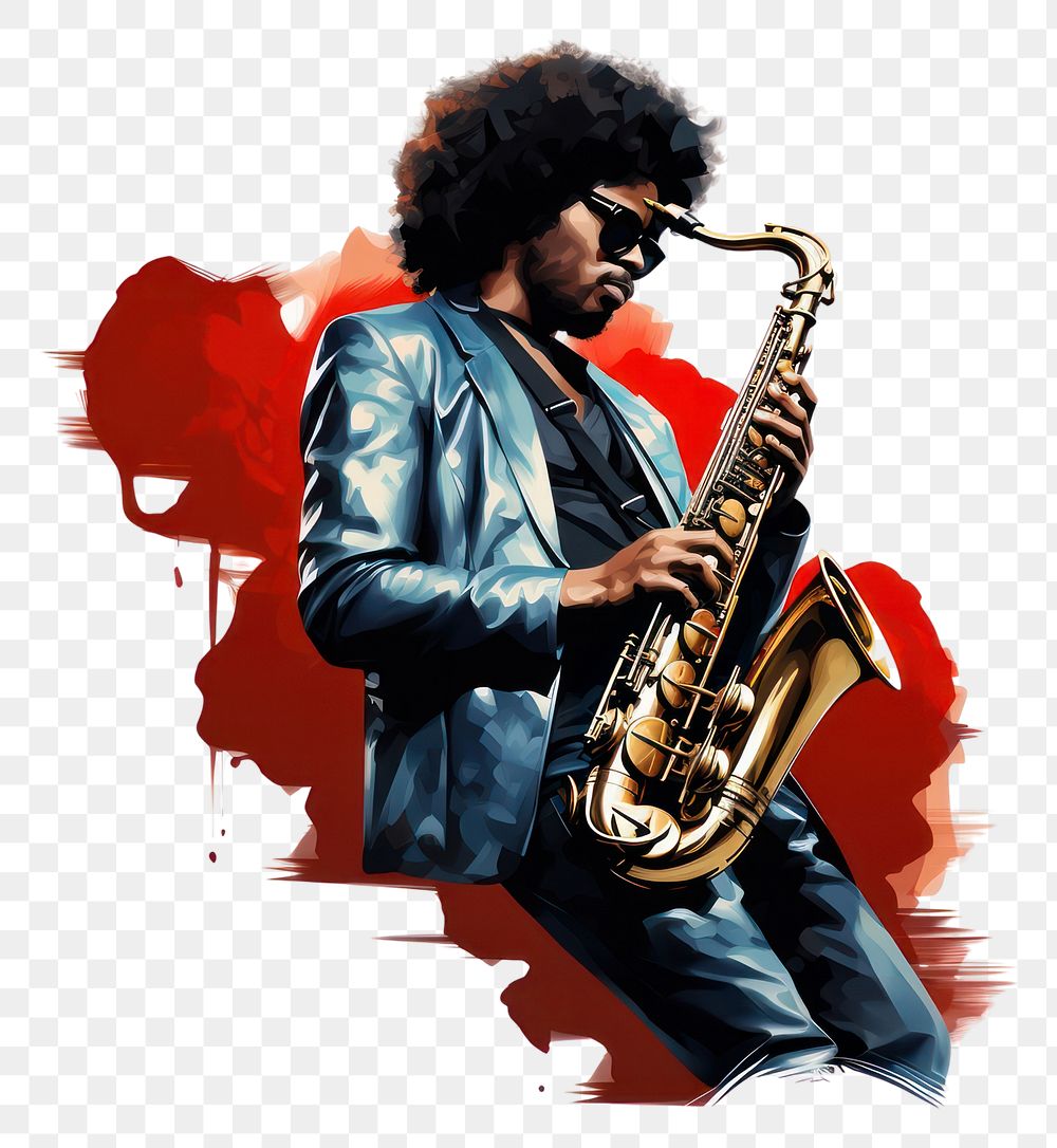 PNG Saxophone saxophonist adult man. 