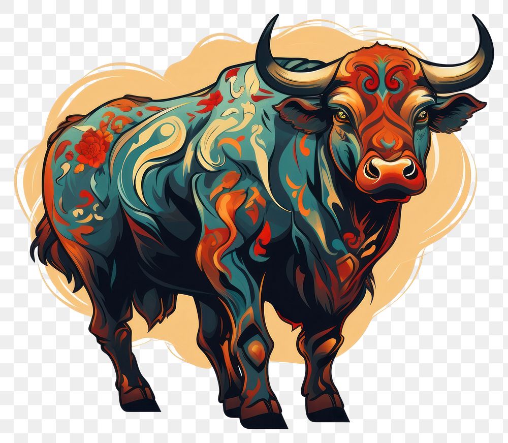 PNG Livestock buffalo cattle mammal. AI generated Image by rawpixel.