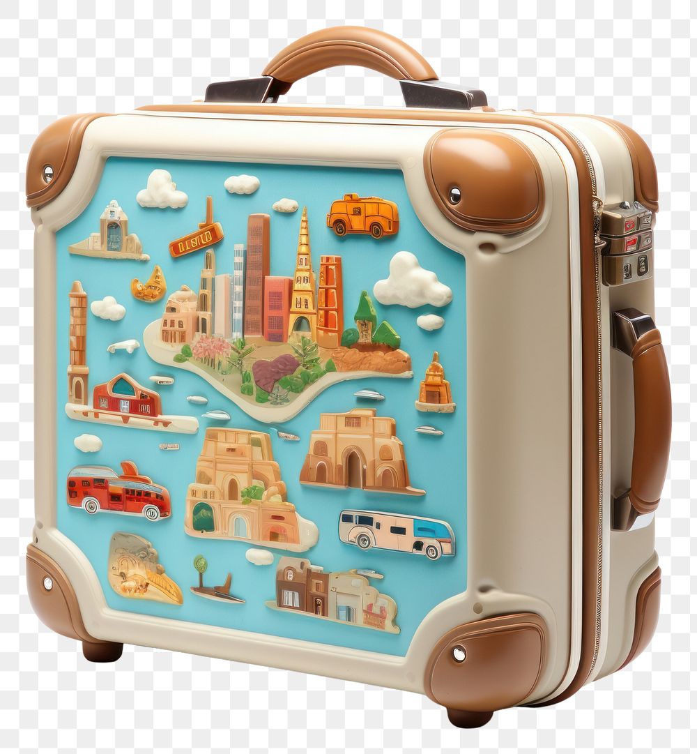 PNG Suitcase luggage travel art. AI generated Image by rawpixel.