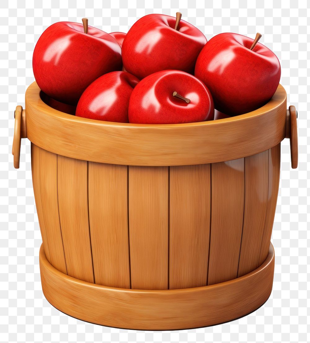 PNG Apple basket bucket fruit. AI generated Image by rawpixel.