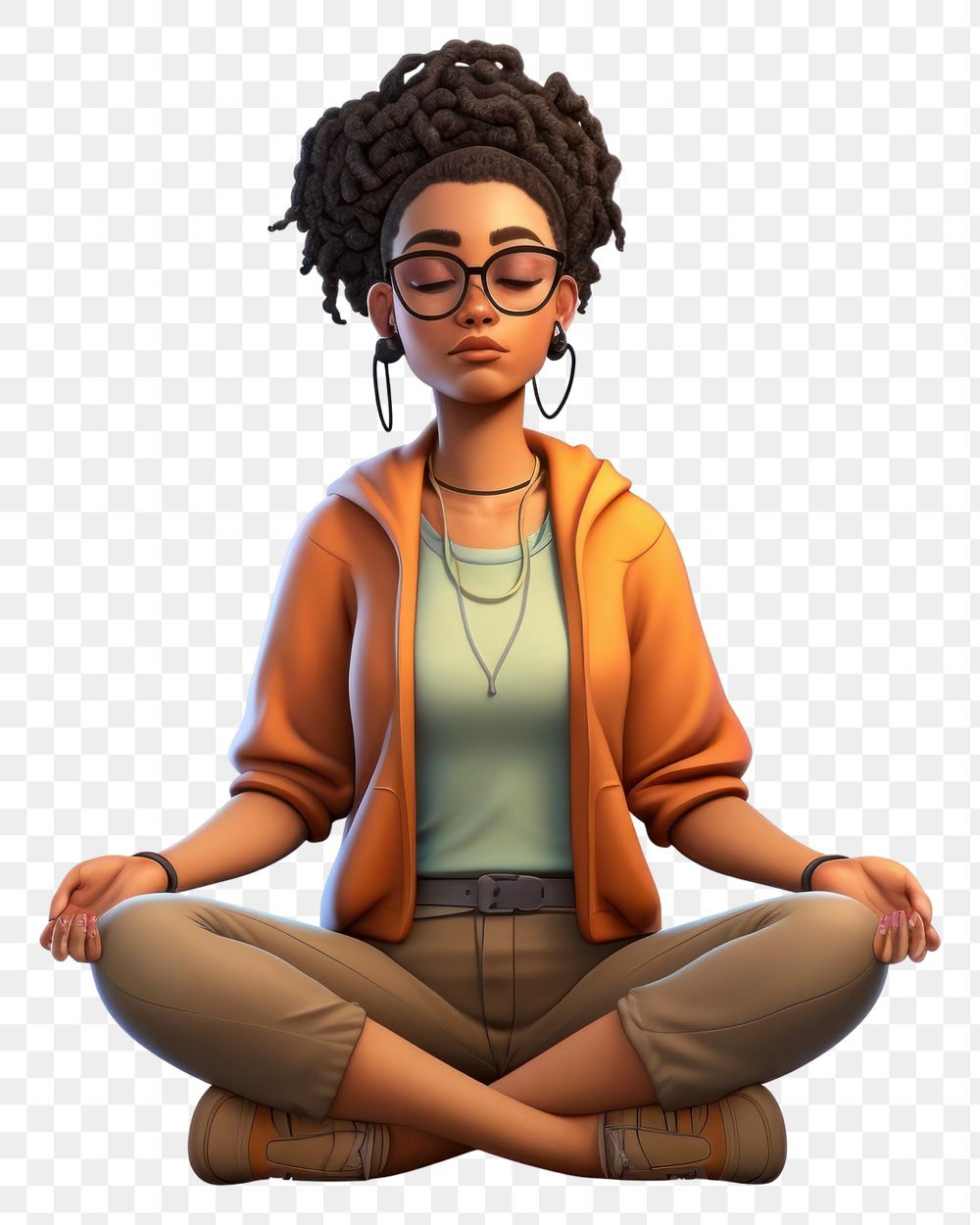 PNG Sitting cartoon adult woman.