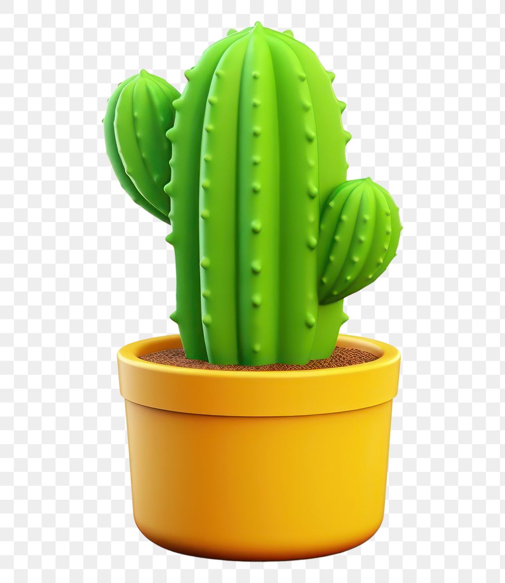 PNG Cactus plant white background houseplant. 