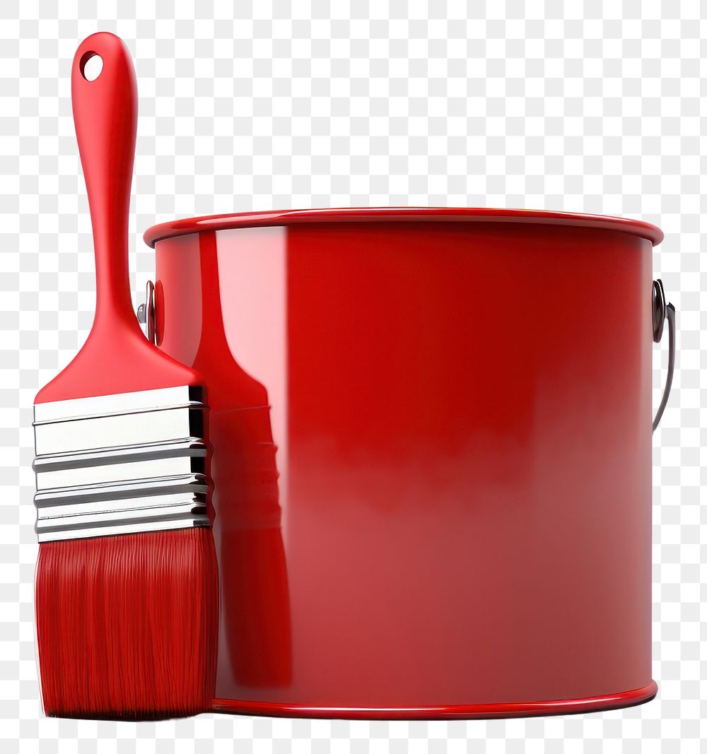 PNG Bucket brush white background container. AI generated Image by rawpixel.