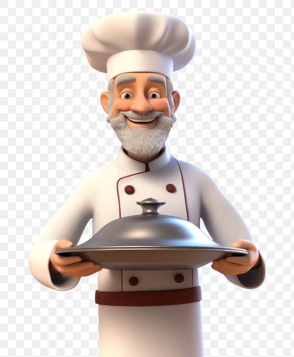 PNG Cartoon adult chef portrait. AI generated Image by rawpixel.