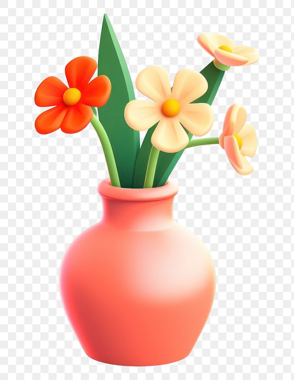 PNG Flower vase cartoon blossom. AI generated Image by rawpixel.