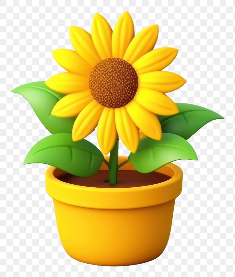 PNG Sunflower cartoon blossom plant. 