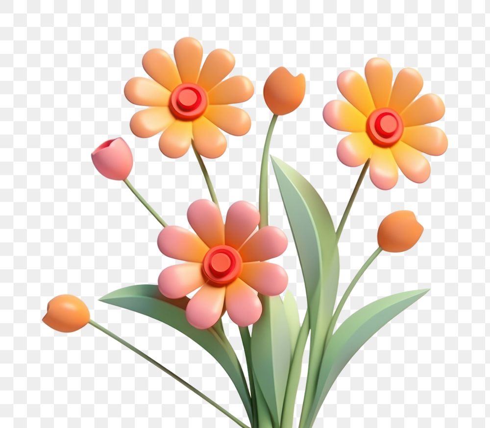 PNG Flower art cartoon blossom. AI generated Image by rawpixel.