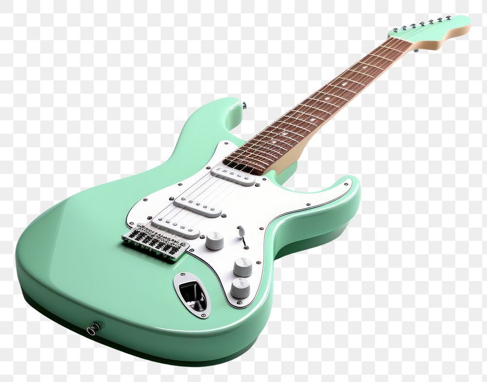 PNG Guitar white background electric guitar turquoise. AI generated Image by rawpixel.