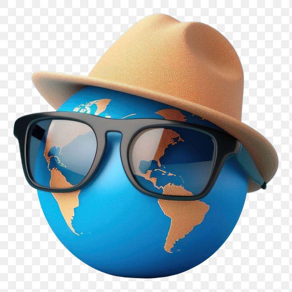 PNG Sunglasses sphere globe hat. AI generated Image by rawpixel.