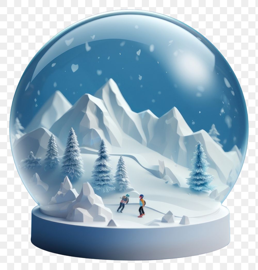 PNG Snow sphere nature globe. AI generated Image by rawpixel.