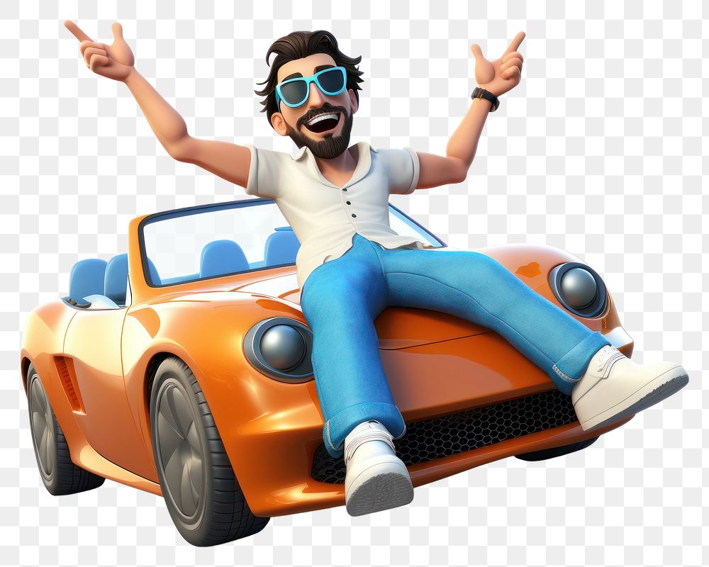 PNG Sunglasses portrait vehicle cartoon. AI generated Image by rawpixel.