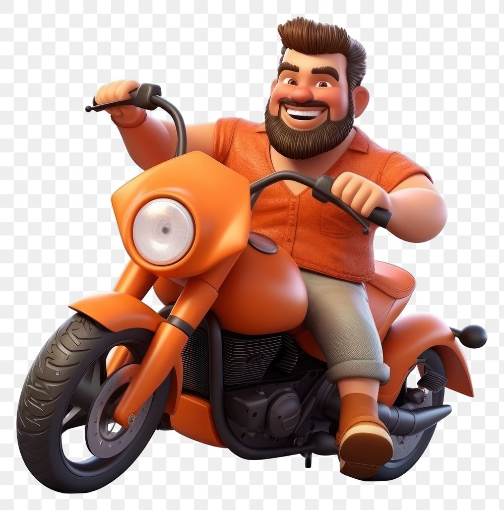 PNG Motorcycle vehicle cartoon adult. AI generated Image by rawpixel.