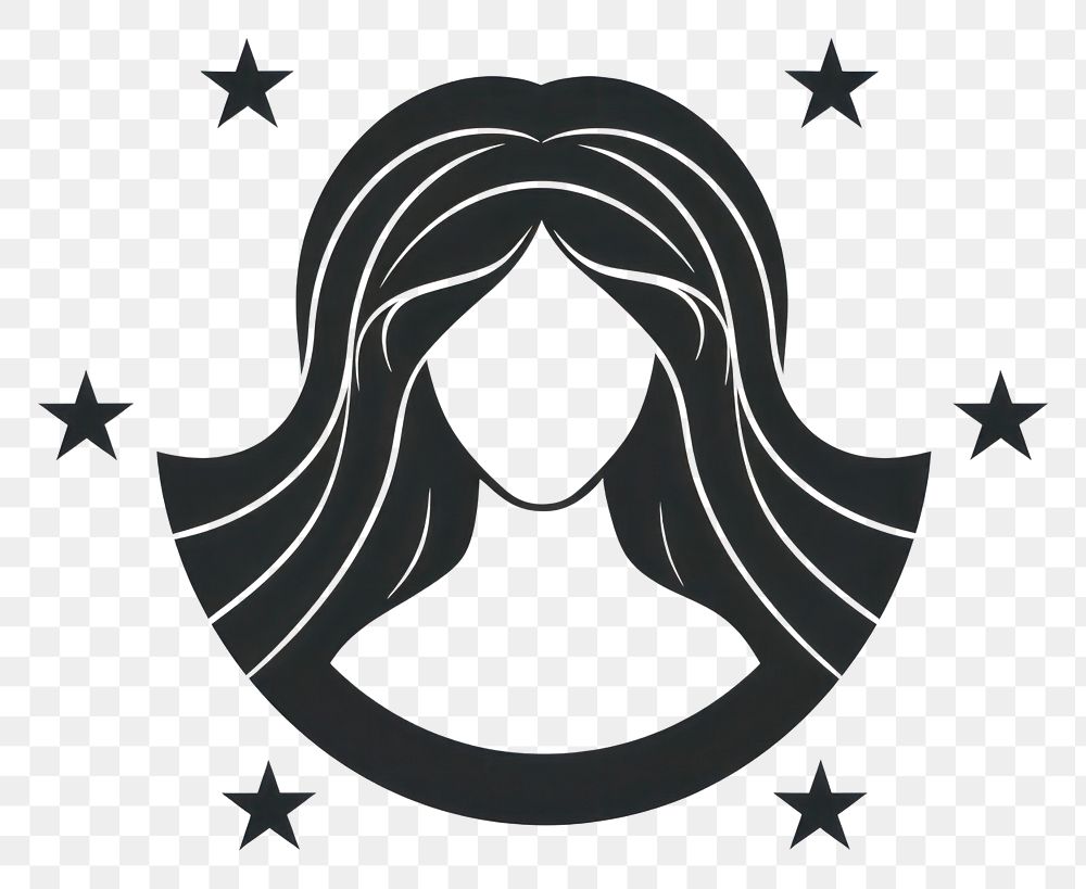 PNG Symbol logo hairstyle headshot. AI generated Image by rawpixel.
