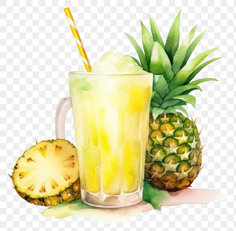 PNG Pineapple drink fruit plant. 