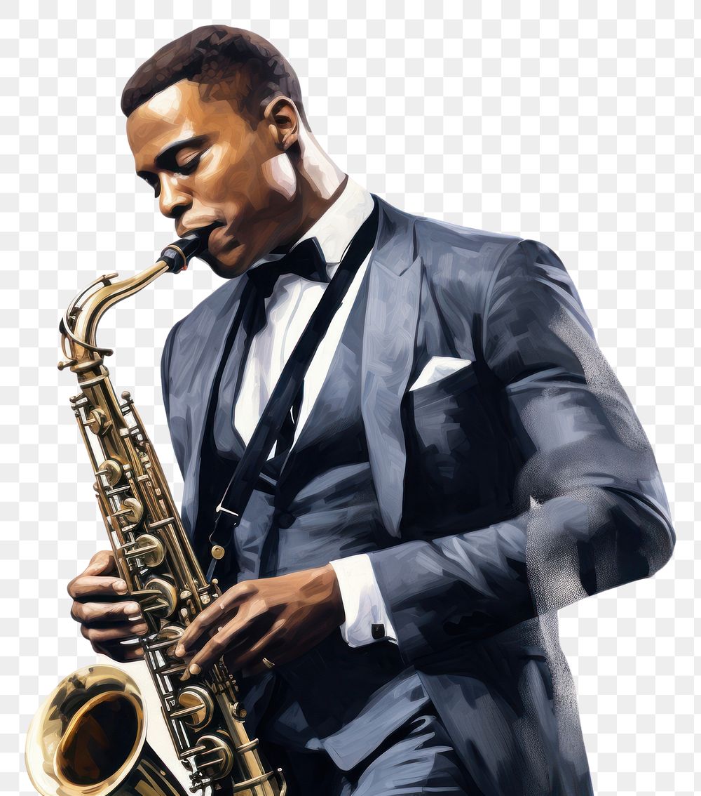 PNG Saxophone adult man saxophonist. AI generated Image by rawpixel.