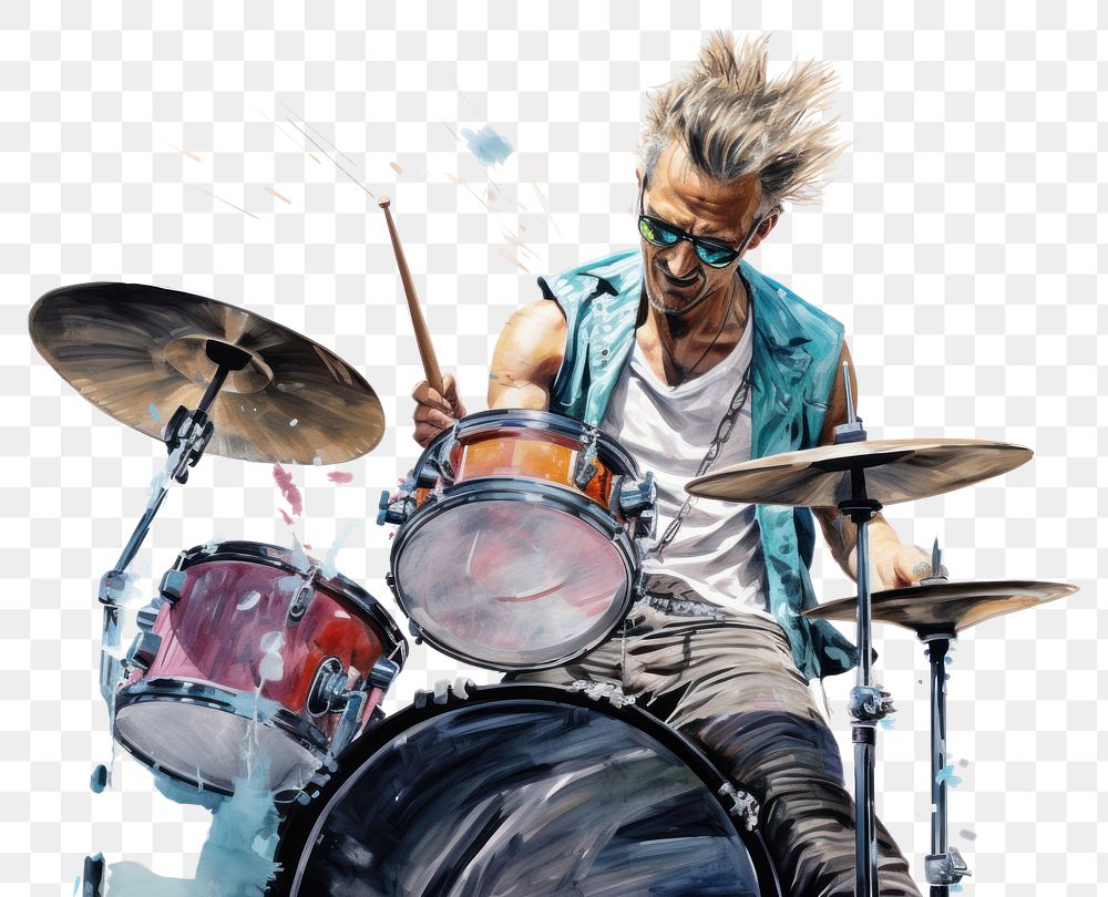 PNG Percussion musician glasses drummer. AI generated Image by rawpixel.