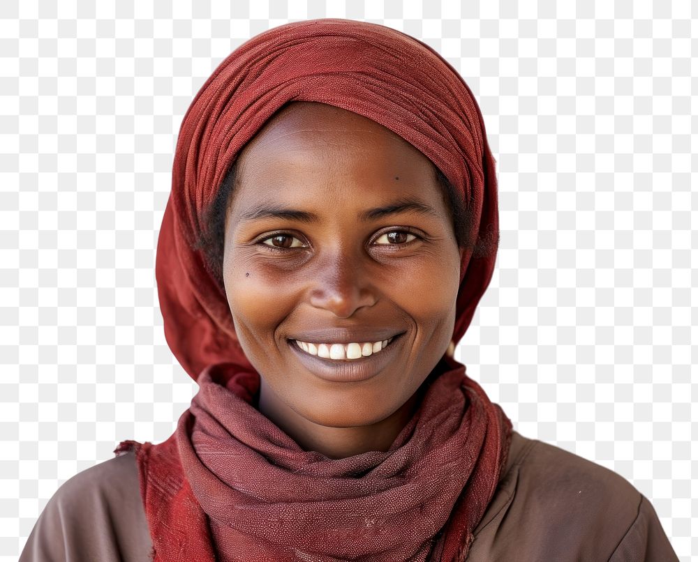 PNG Portrait scarf smile photography. AI generated Image by rawpixel.