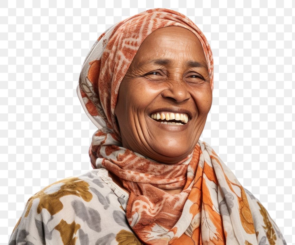 PNG Laughing scarf smile headscarf. AI generated Image by rawpixel.