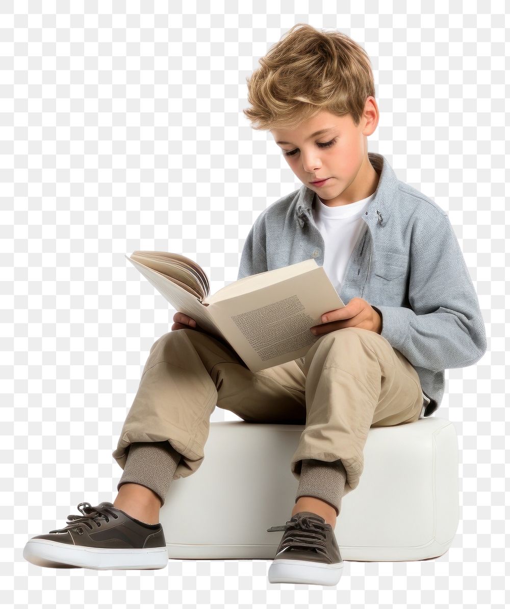 PNG Sitting reading book publication transparent background