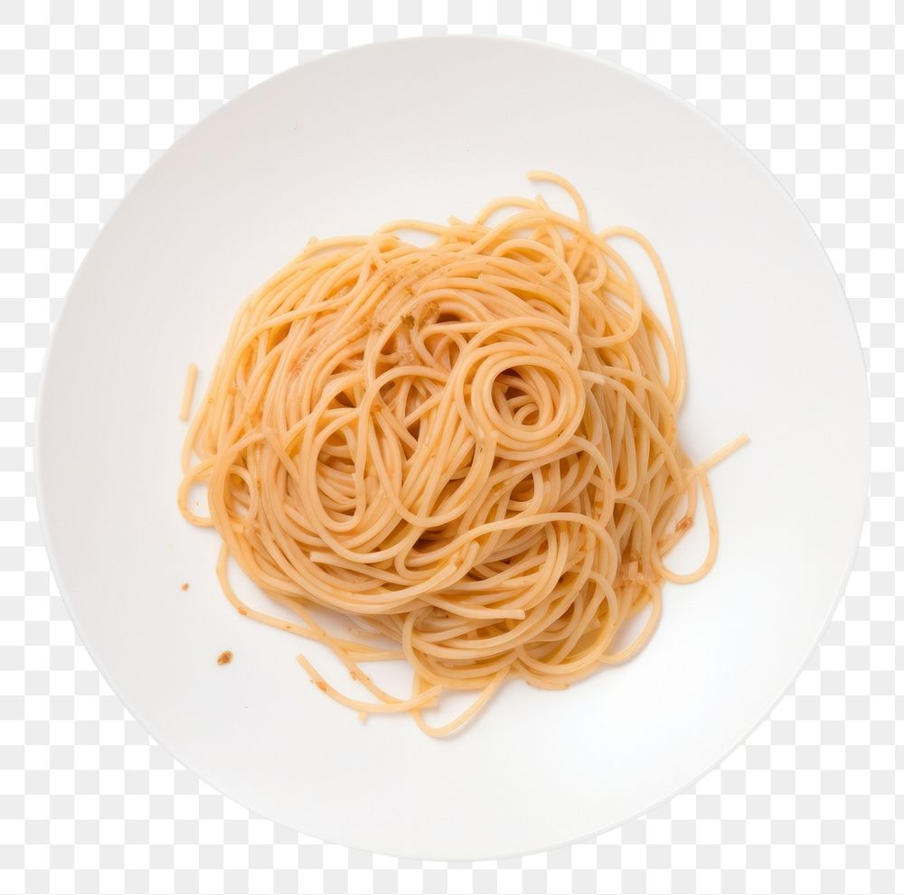 PNG Spaghetti noodle pasta plate. AI generated Image by rawpixel.