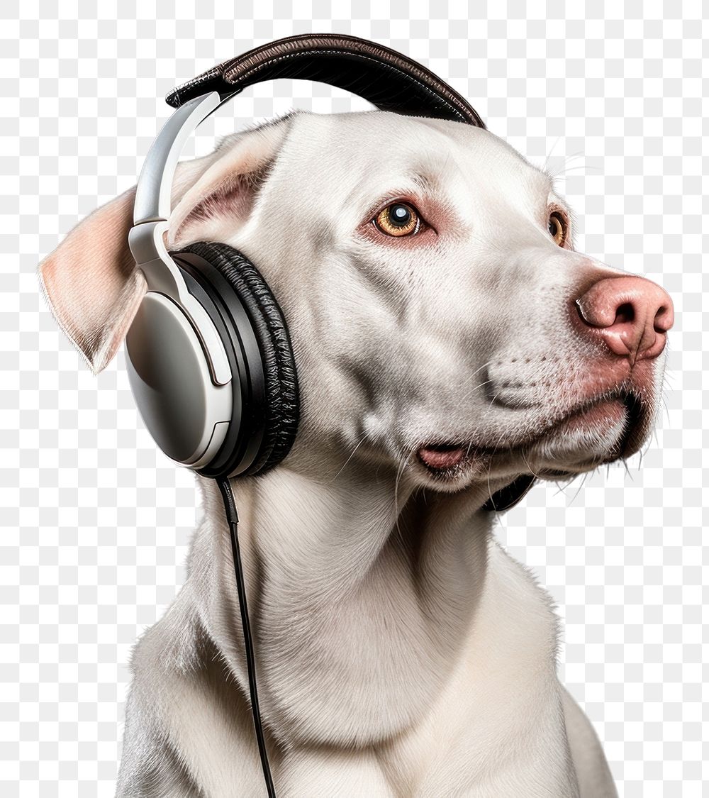 PNG Headphones dog portrait mammal. AI generated Image by rawpixel.