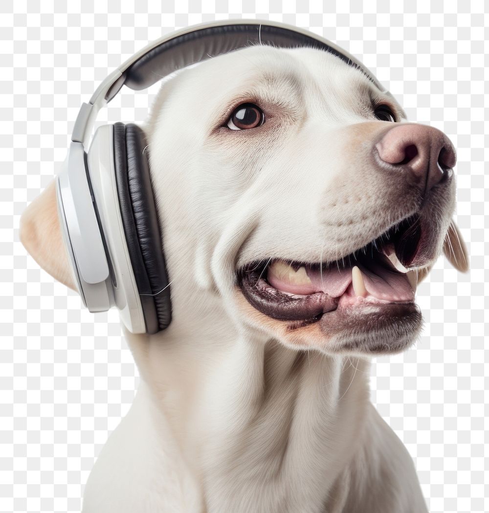 PNG Headphones dog headset mammal. AI generated Image by rawpixel.