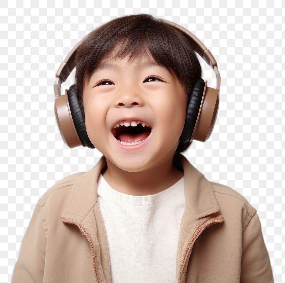 PNG Headphones listening laughing headset. 