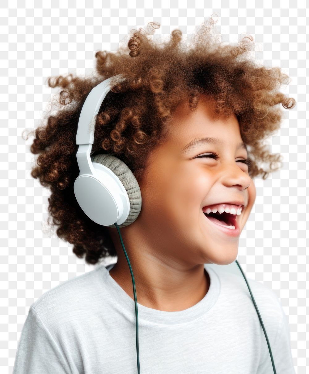 PNG Headphones listening laughing headset. 