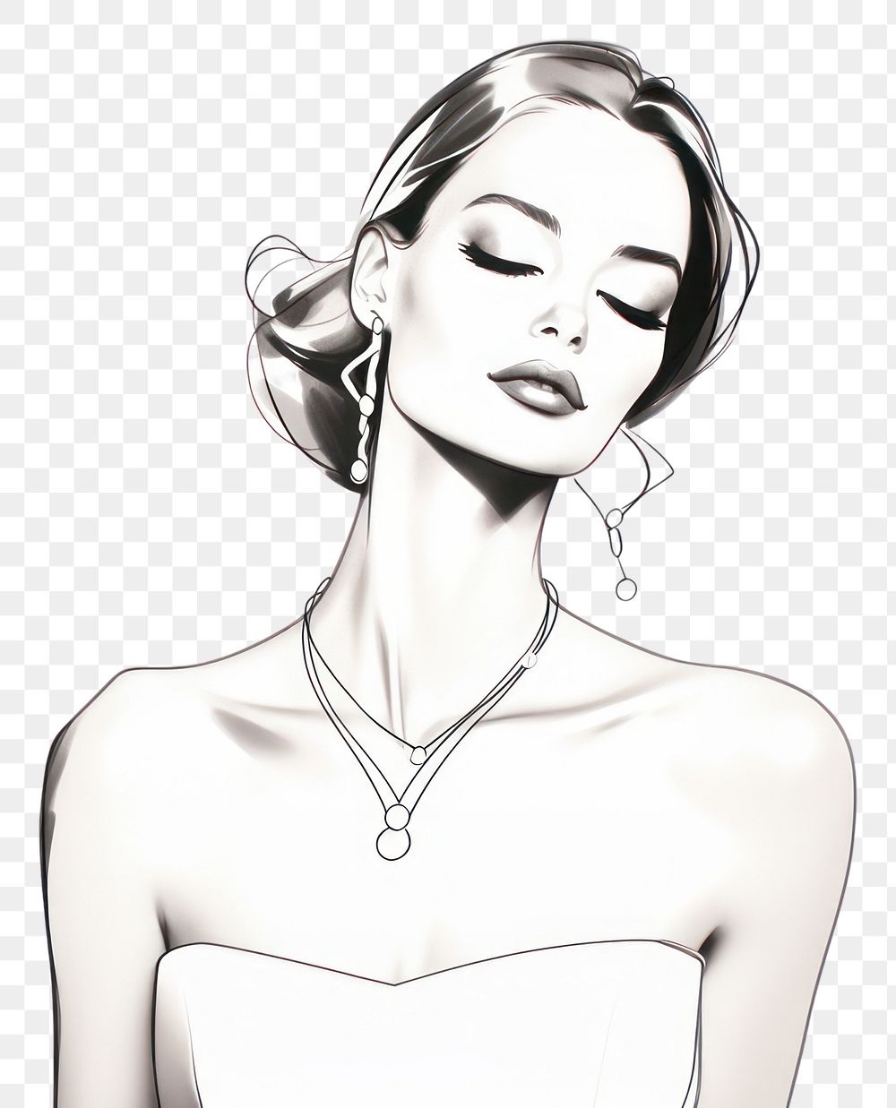 PNG Jewelry drawing sketch adult transparent background