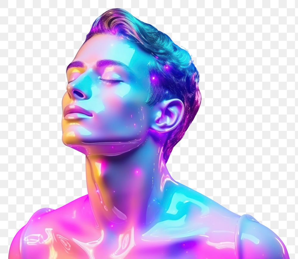 PNG Purple adult illuminated futuristic. AI generated Image by rawpixel.