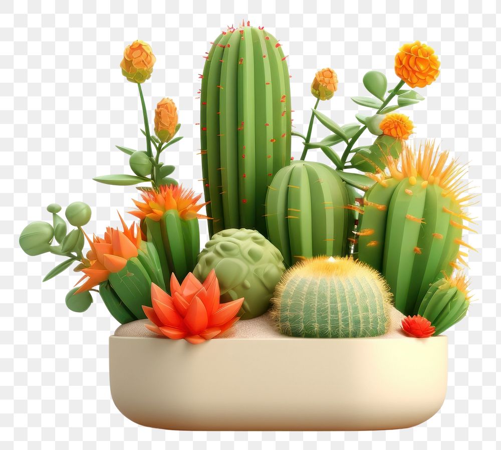 PNG Cactus plant white background houseplant. 