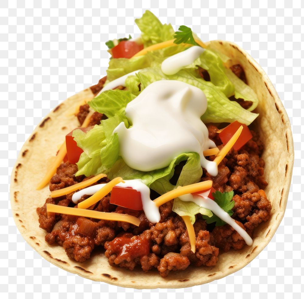 PNG Taco food dish white background. AI generated Image by rawpixel.