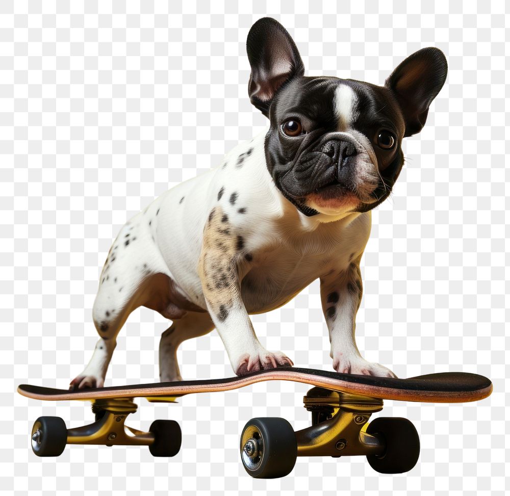 PNG Skateboard bulldog animal mammal transparent background