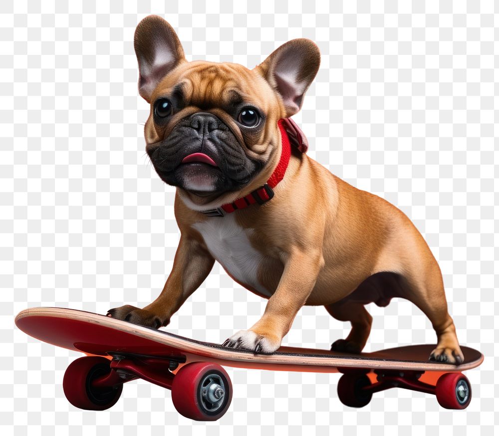 PNG Skateboard bulldog mammal animal transparent background