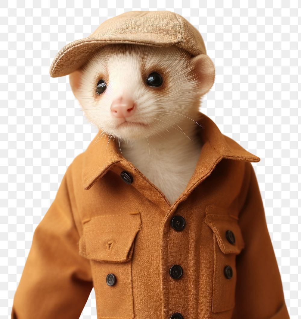 PNG Ferret pet portrait apparel. 