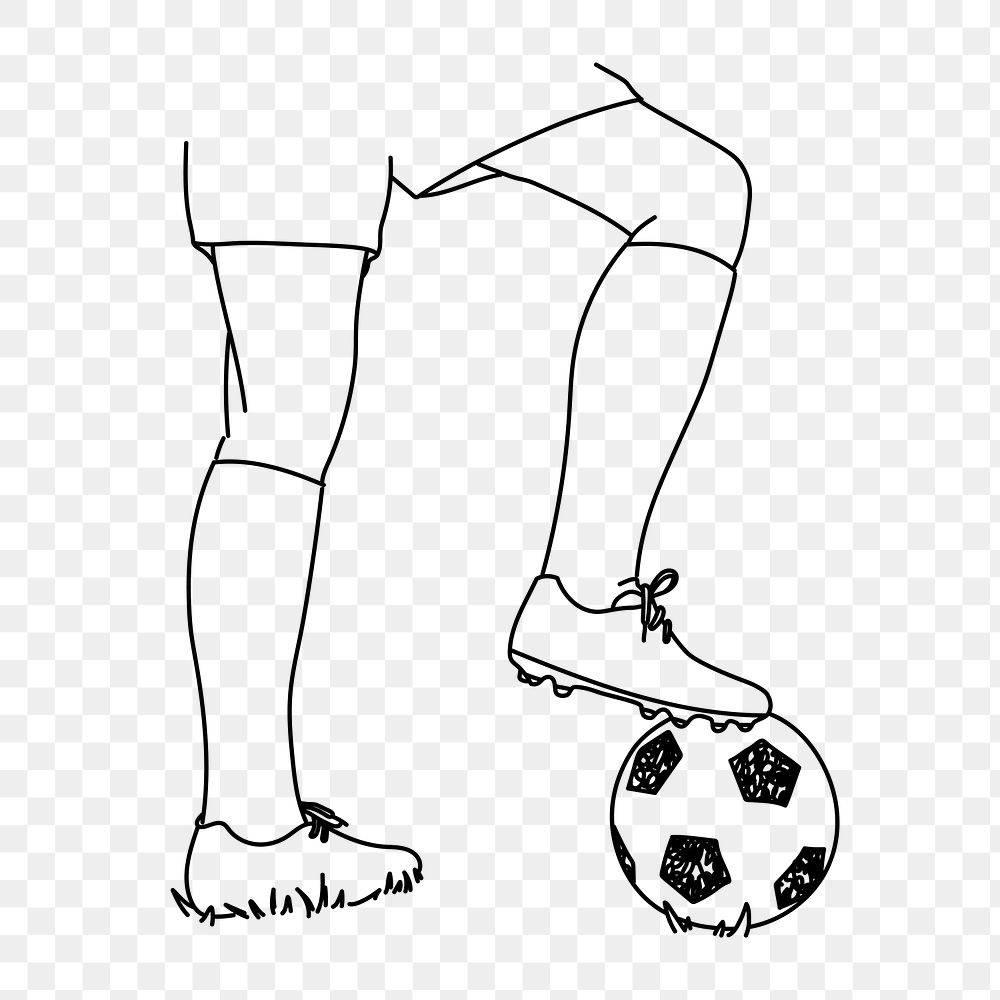 PNG playing football doodle illustration, transparent background