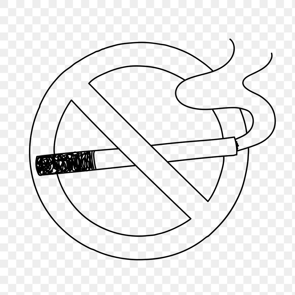 PNG non smoking area doodle illustration, transparent background