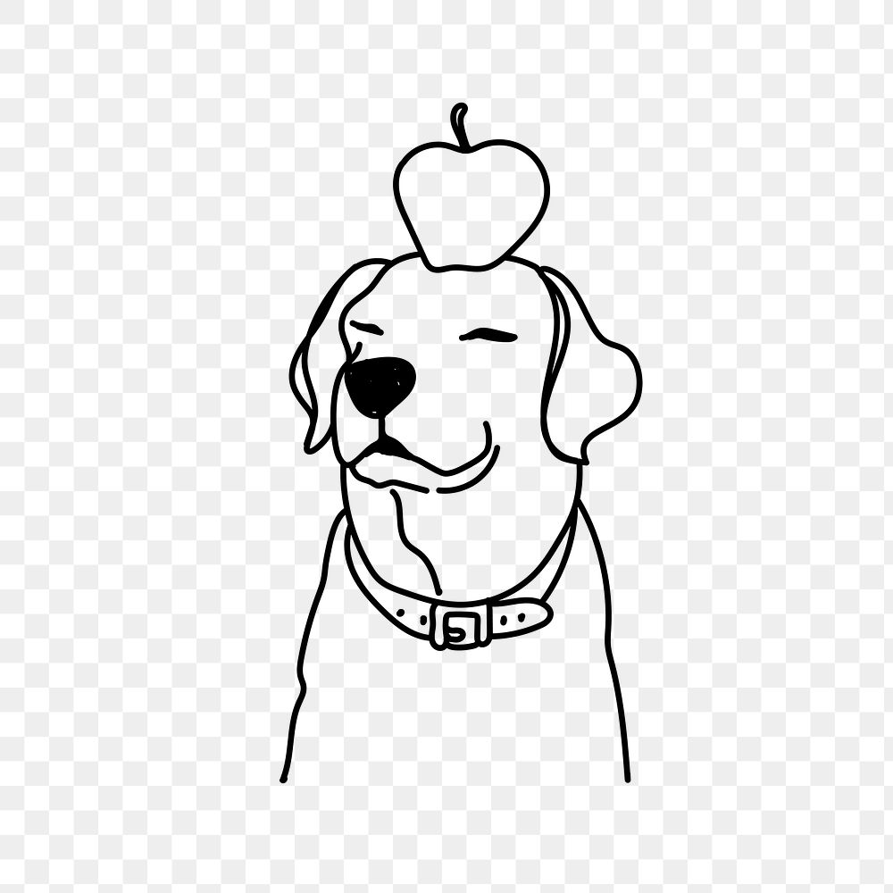 PNG cute dog pet doodle illustration, transparent background