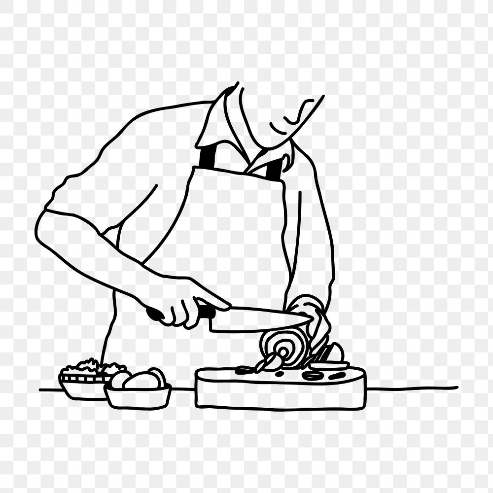PNG home cooking doodle illustration, transparent background