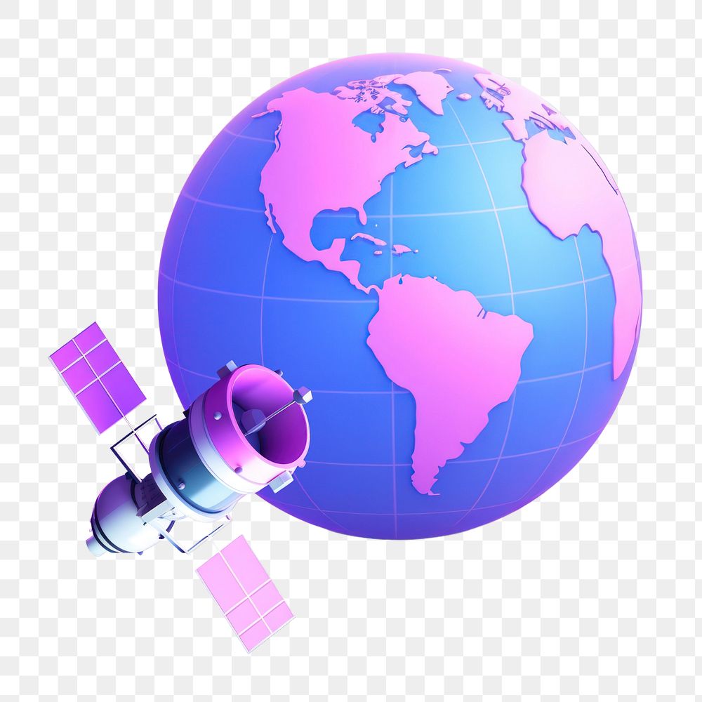 PNG 3D Satellite, transparent background