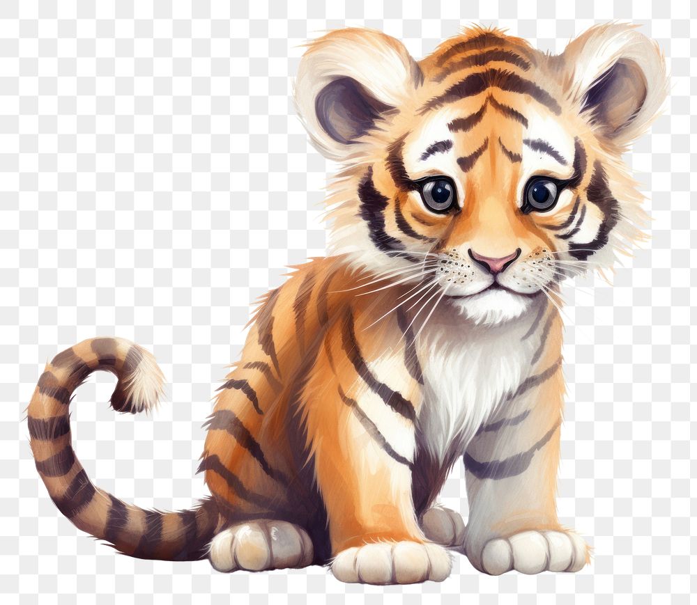 PNG Tiger cartoon animal mammal. AI generated Image by rawpixel.