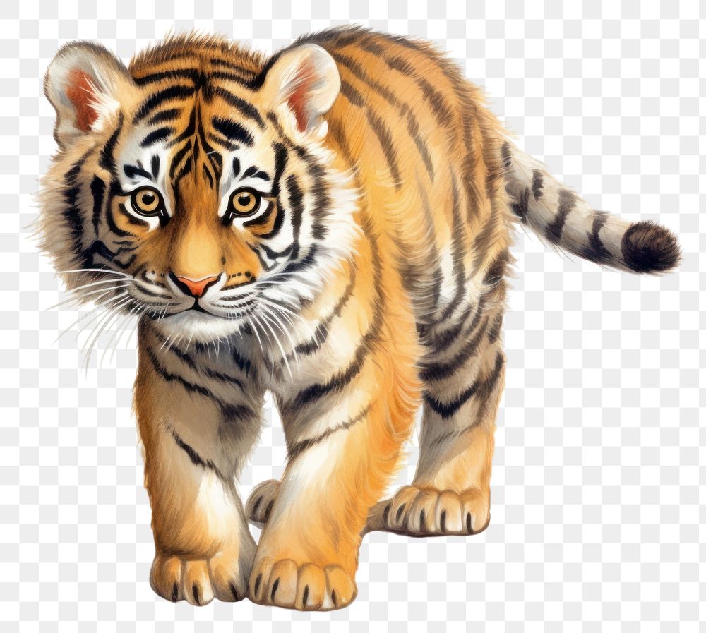 PNG Tiger wildlife cartoon animal. AI generated Image by rawpixel.