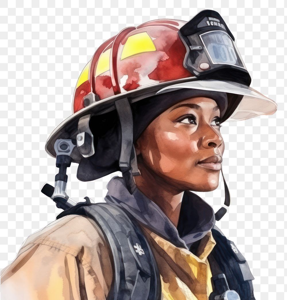 PNG Hardhat helmet adult firefighter. AI generated Image by rawpixel.