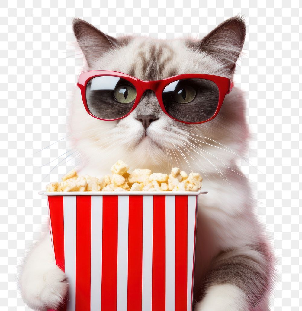 PNG Glasses popcorn mammal animal. AI generated Image by rawpixel.
